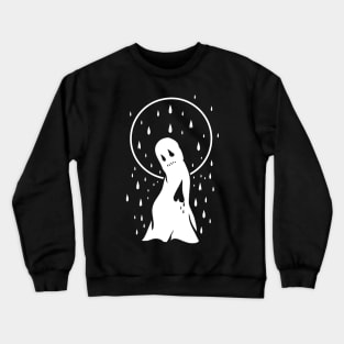 sad ghost in the rain Crewneck Sweatshirt